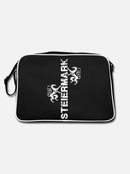 Steiermark - Retro Tasche - Schwarz/Weiß - Hinten