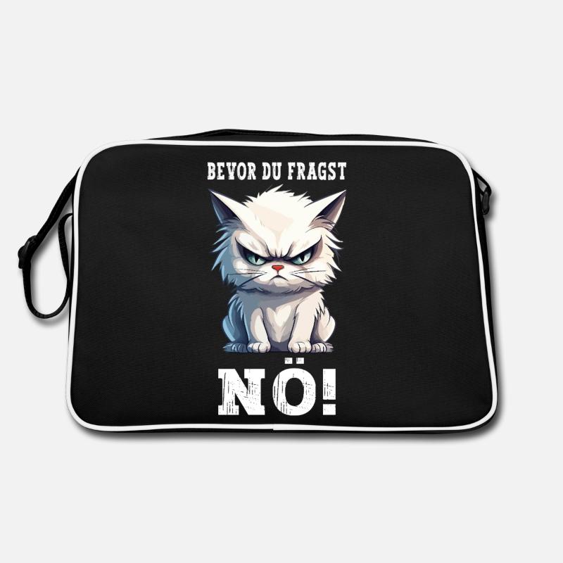 Before You Ask Nope No Cat Funny Saying Humor Retro Bag