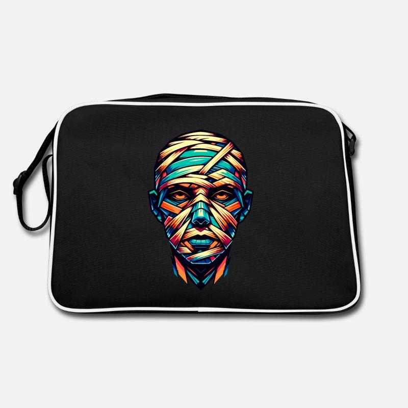 Colorful Geometric Mummy: Low Poly Artwork Retro Bag