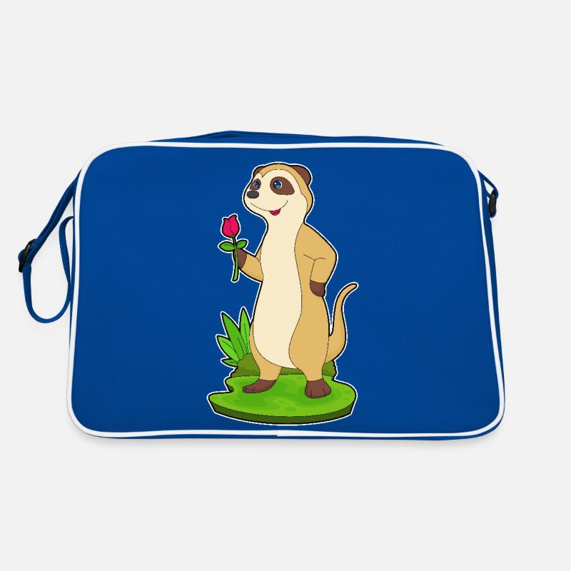 Erdmännchen Rose Blume Retro Tasche
