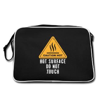Nicht berühren heiße Oberfläche - Retro Tasche - Schwarz/Weiß - Hinten