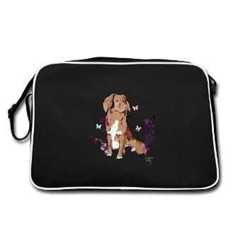 Nova Scotia Retriever - Retro Bag - black/white - Back
