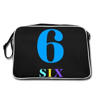Sechs-6-jähriges Jubiläum - Retro Tasche - Schwarz/Weiß - Hinten