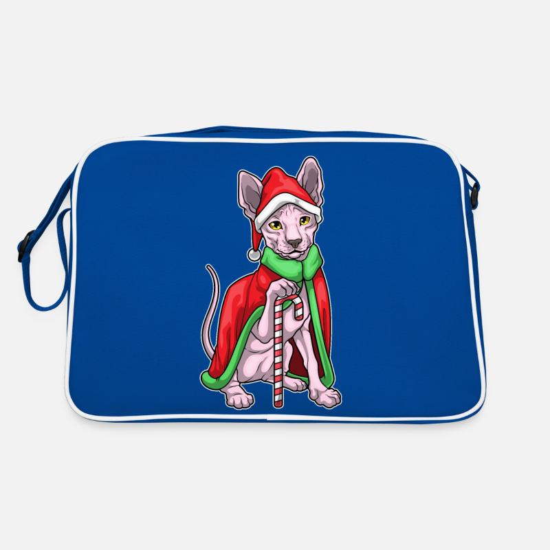 Sphynx Cat Canne de Noël Sac Retro