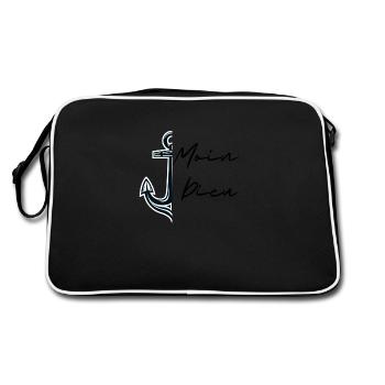 Moin Dieu - Retro Tasche - Schwarz/Weiß - Hinten
