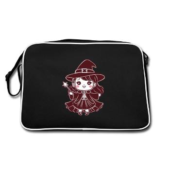 Chibi Witch - Retro Bag - black/white - Back