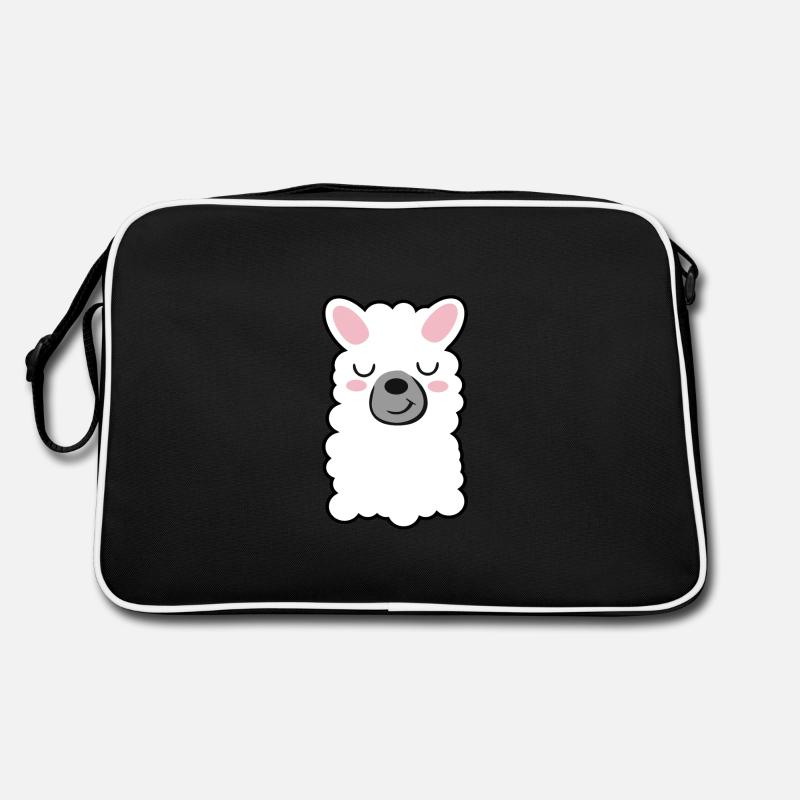 Lama - Retro Tasche - Schwarz/Weiß