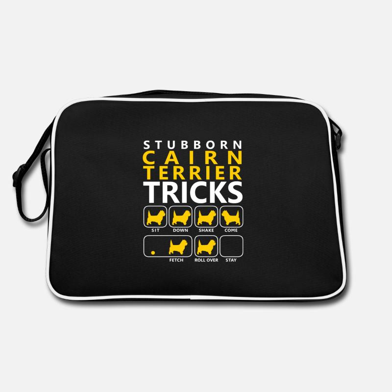 Hartnäckige Steinhaufen-Terrier-Tricks Retro Tasche