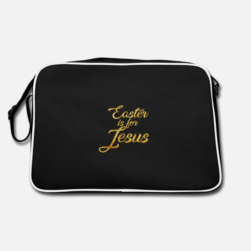 Easter is for Jesus - slogan - Retro Bag - black/white