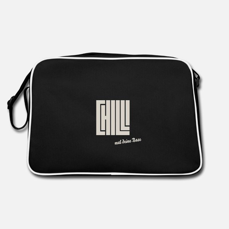 chill mal deine base - Retro Tasche - Schwarz/Weiß