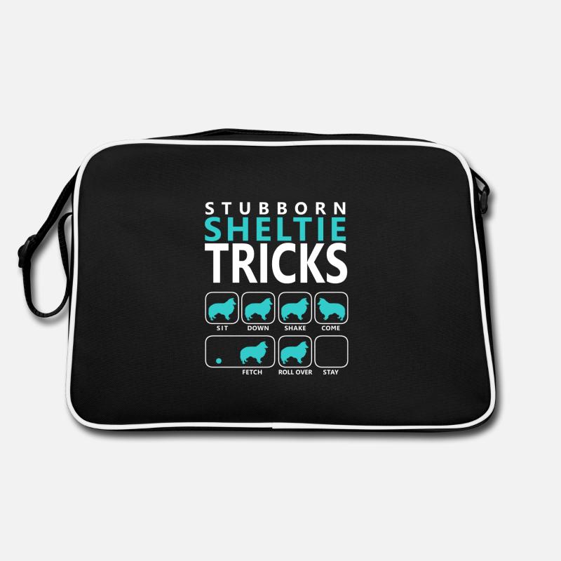 Hartnäckige Sheltie Tricks Retro Tasche