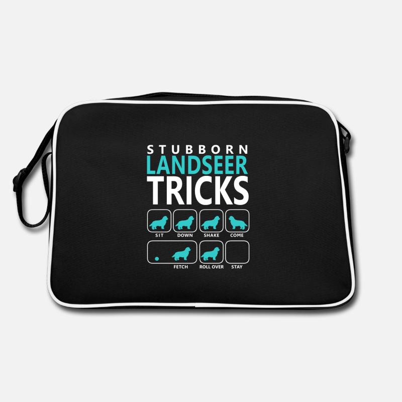 Hartnäckige Landseer-Tricks - Retro Tasche - Schwarz/Weiß