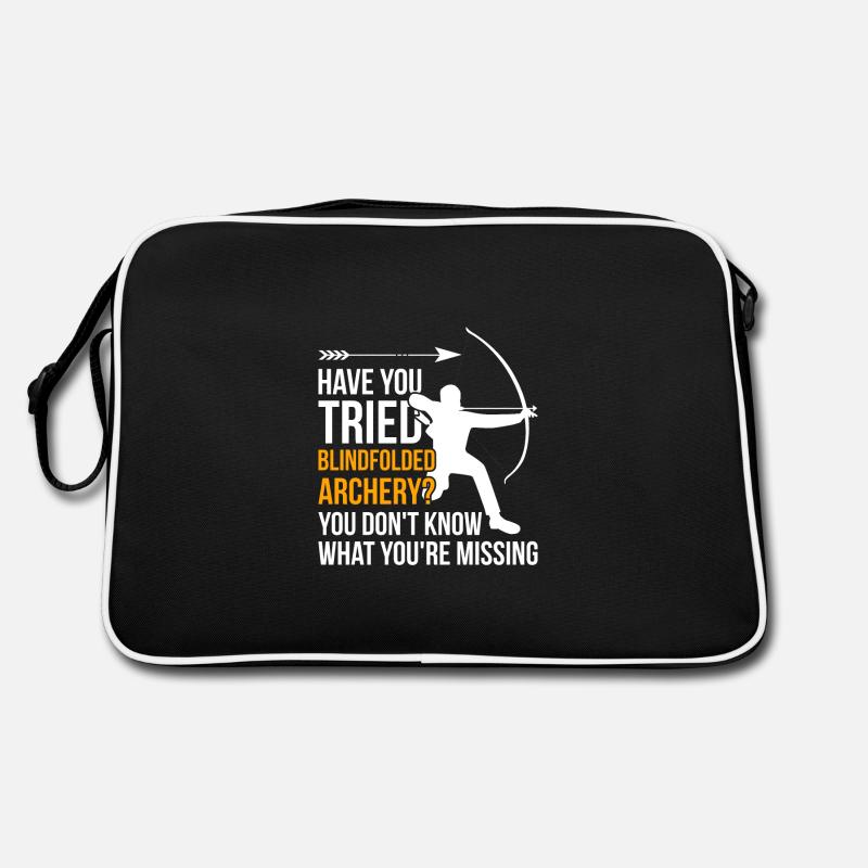 Funny Archery Design Quote Blindfolded Archery - Retro Bag - black/white