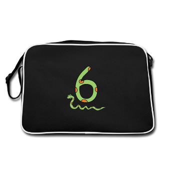 Snake Birthday Boy 6th Sixth Kids Reptile Animal - Retro Bag - black/white - Back