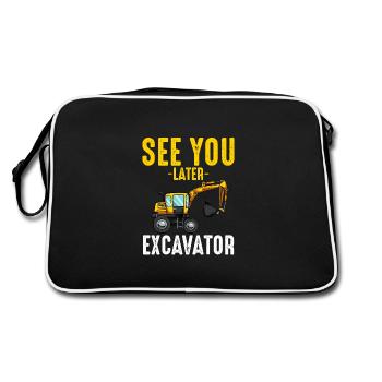 See You Later Excavator Excavator Funny Funny - Retro Bag - black/white - Back