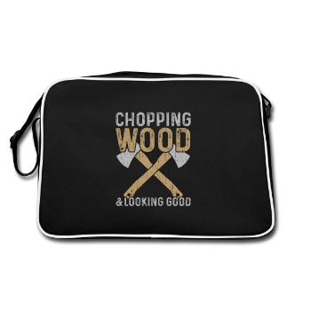Chopping Wood And Looking Good - Retro Bag - black/white - Back