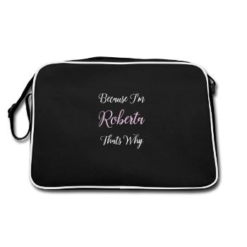 Roberta Nom Personnalisé Cadeau Femme Fille Rose - Sac Retro - noir/blanc - Dos