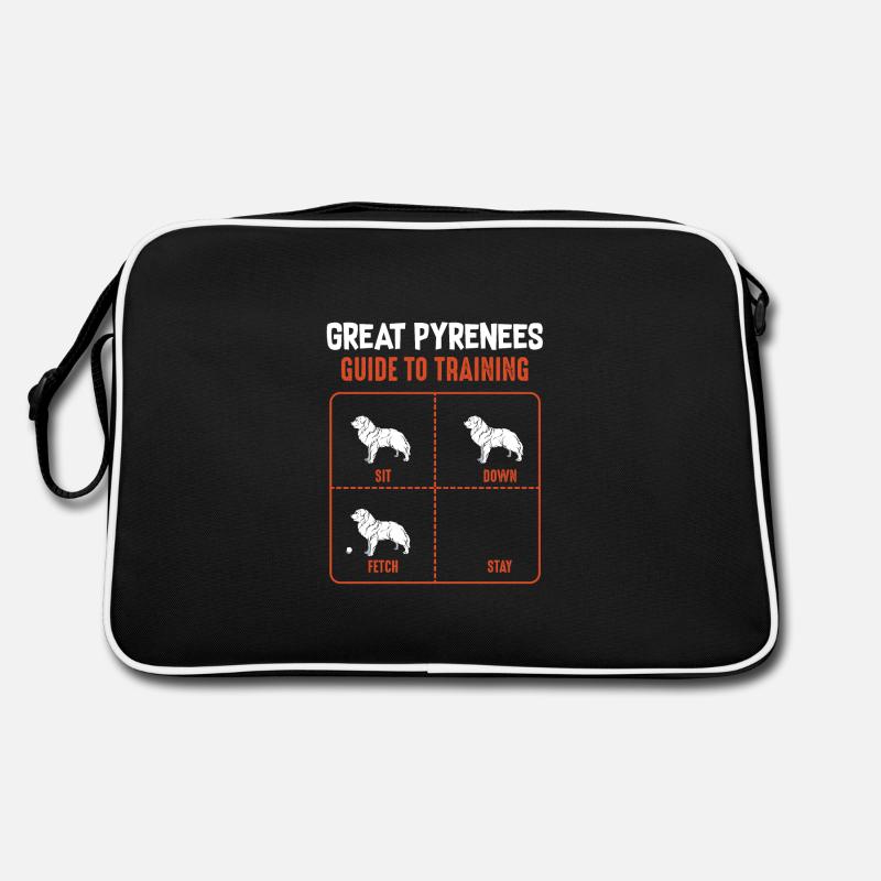 Great Pyrenees Guide To Training Pyrenees Mountain Dog - Sac Retro - noir/blanc