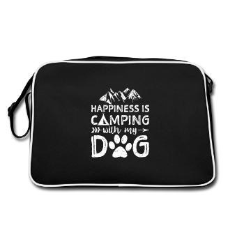Happiness Is Camping With My Dog - Camping - Retro Bag - black/white - Back