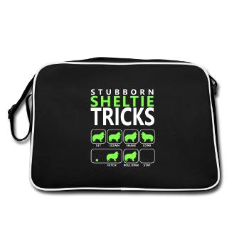 Stubborn Sheltie Tricks - Retro Bag - black/white - Back
