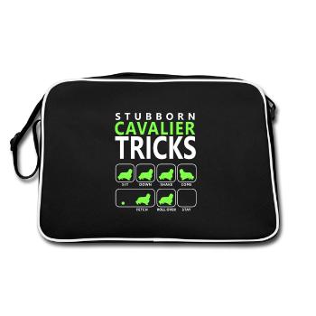 Hartnäckige Cavalier Tricks - Retro Tasche - Schwarz/Weiß - Hinten