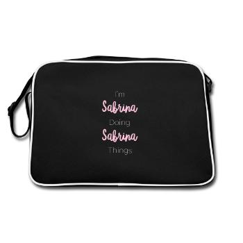 Sabrina Nom personnalisé Cadeau Femme Fille Rose - Sac Retro - noir/blanc - Dos