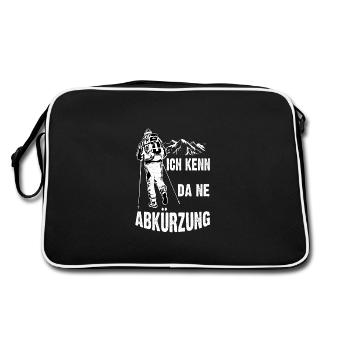 Ich kenn da ne Abkürzung - Retro Tasche - Schwarz/Weiß - Hinten