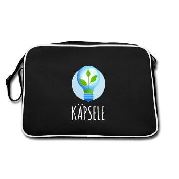 Käpsele - Schwäbisches Genie und Schlaumeier - Retro Tasche - Schwarz/Weiß - Hinten
