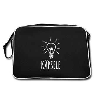 Käpsele - Schwäbisches Genie und Schlaumeier - Retro Tasche - Schwarz/Weiß - Hinten