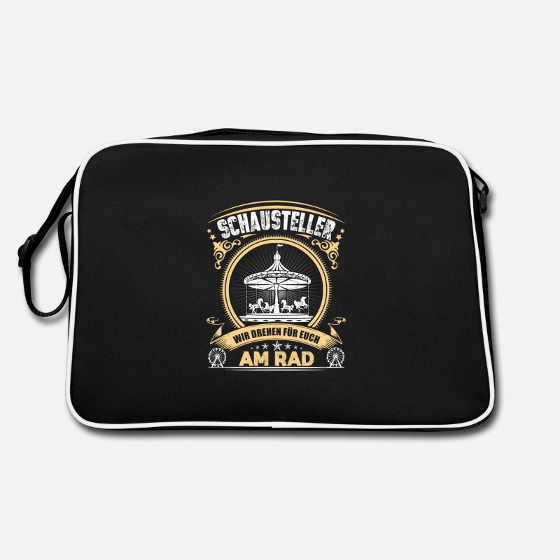 Schausteller Karussell Geschenk - Retro Tasche - Schwarz/Weiß