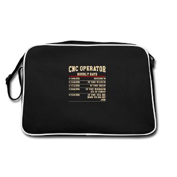 CNC Operator Hourly Rates cnc machinist - Retro Bag - black/white - Back