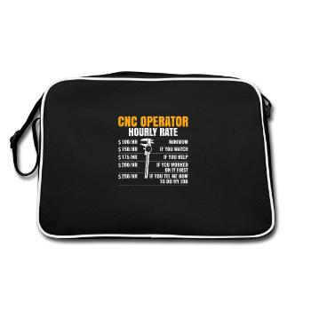 CNC Operator Hourly Rates cnc machinist - Retro Bag - black/white - Back