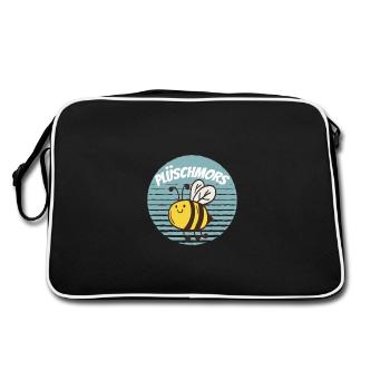 Plüschmors - Low German Northern Germany - Retro Bag - black/white - Back