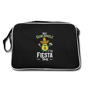 Holy Guacamole It's Fiesta Time - Guacamole - Retro Tasche - Schwarz/Weiß - Hinten