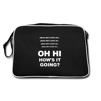 Please Don't Notice Me (Funny Introvert Shirt) - Retro Bag - black/white - Back