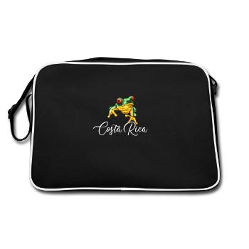 costa rica rain frog costa rica - Retro Bag - black/white - Back