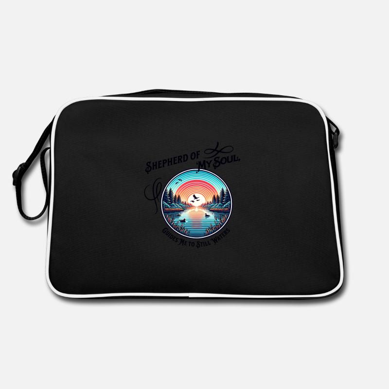 Hirte Meiner Seele Christlicher Psalm 23 2 - Retro Tasche - Schwarz/Weiß