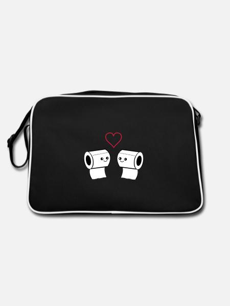 papier toilette amoureux 002 - Sac Retro - noir/blanc - Dos
