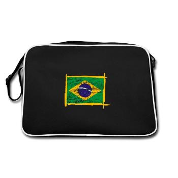 Brésil drapeau du Brésil - Sac Retro - noir/blanc - Dos