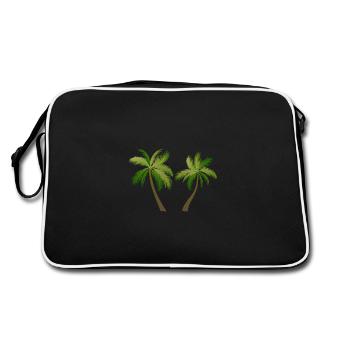 palm tree palm palms 2305 S - Retro Bag - black/white - Back