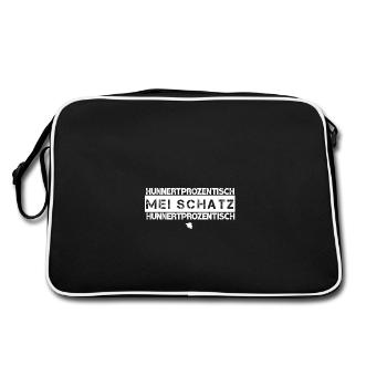 hunnertprozentisch - Retro Tasche - Schwarz/Weiß - Hinten