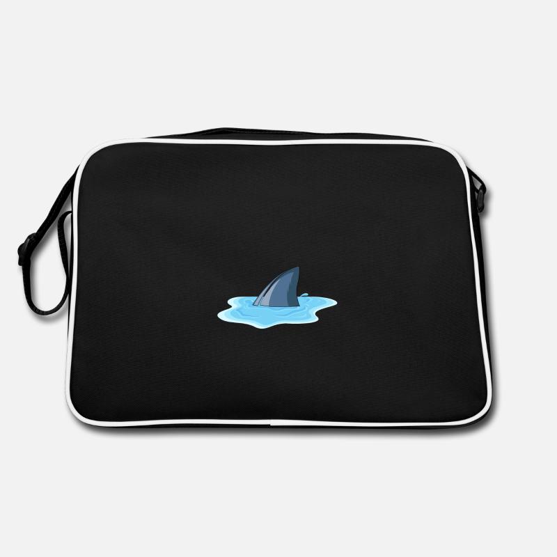 Shark fin puddle - Retro Bag - black/white
