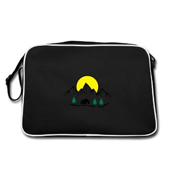 chalet montagnes nature - Sac Retro - noir/blanc - Dos