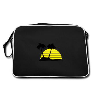 Palm trees - Retro Bag - black/white - Back