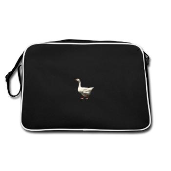 Gans - Retro Tasche - Schwarz/Weiß - Hinten