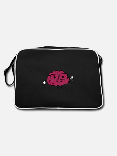 smart brain - Retro Bag - black/white - Back