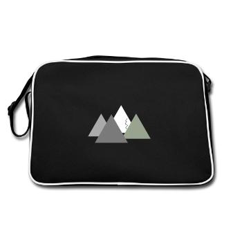 Bergpanorama, , Berge, Gebirge - Retro Tasche - Schwarz/Weiß - Hinten