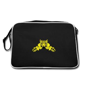 tiger attack - Retro Tasche - Schwarz/Weiß - Hinten