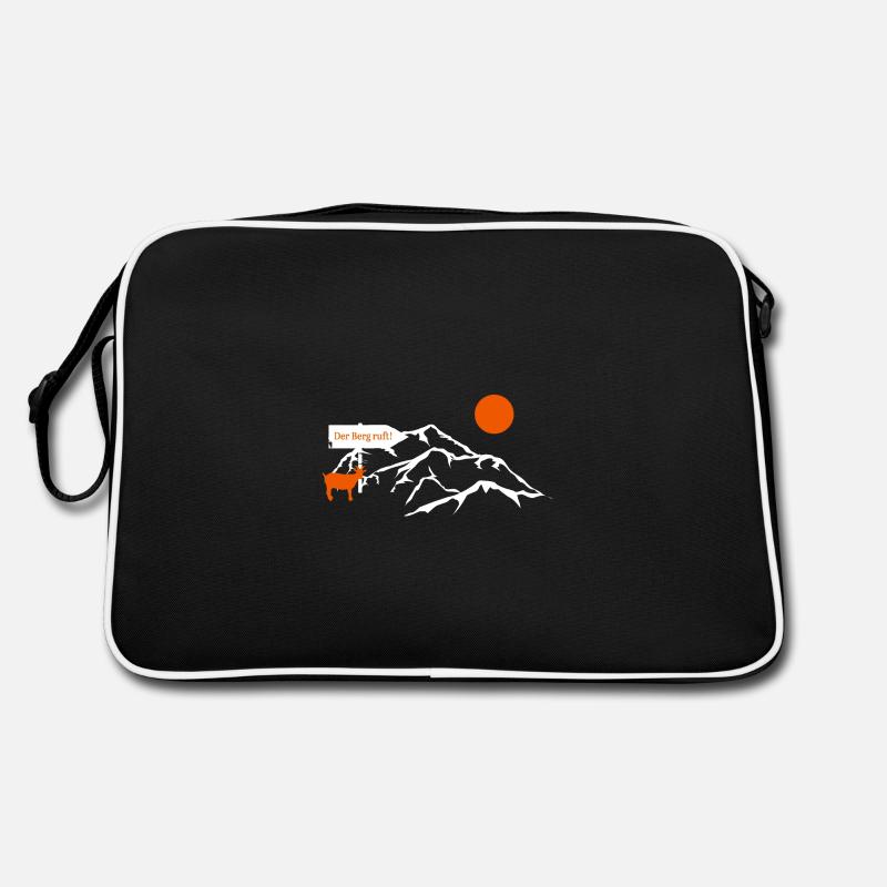 Der Berg ruft! - Retro Tasche - Schwarz/Weiß