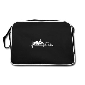 Simson Sparrow heartbeat -white- - Retro Bag - black/white - Back